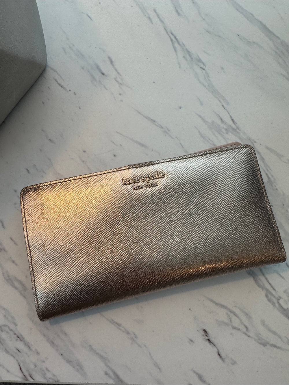 kate spade Metallic Rose Gold Snap Wallet